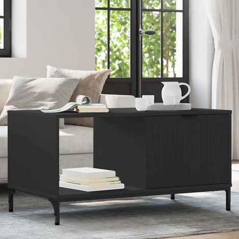 Couchtisch Schwarz Eichen-Optik 90 x 49 x 46 cm Holzwerkstoff