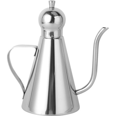Pot à huile d’olive en acier inoxydable avec couvercle amovible, distributeur pour cuisson et assaisonnement (1/5)