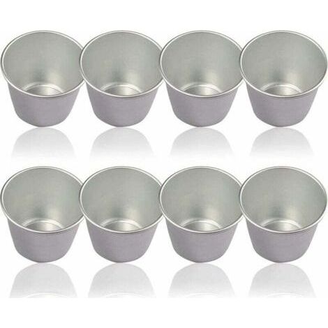 Pudding Pan, Set of 8 Aluminum Pudding Tubs for Muffin Pans, Eggs, Tart Pan, Bowls, Basins for DIY Kitchen-Fei Yu (1/4)