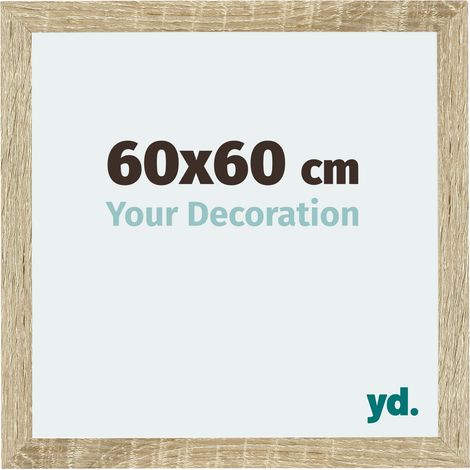 Your Decoration - 60x60 cm - Cadres Photo en MDF Avec Verre acrylique - Anti-Reflet - Excellente Qualité - Chêne Sonoma - Cadre Decoration Murale - Mura.