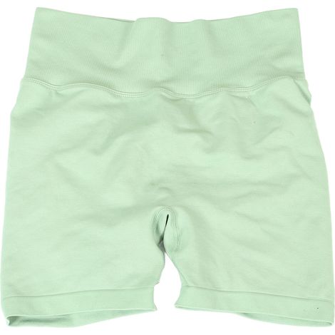 Legging short femme taille haute sculptant fessiers, vert clair, yoga fitness sport, coupe ajustée, tissu stretch, lot de 2, idéal entraînement et détente. (1/5)
