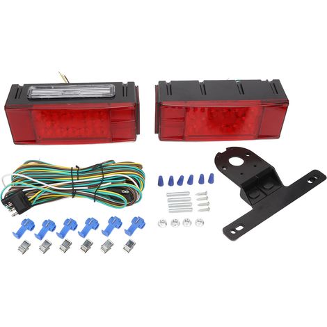 2Feux LED 12V pour Remorque, Submersibles Étanches, Lampe Arrière Rectangulaire pour Caravane, Bateau Marin, Lot de 2 (1/5)