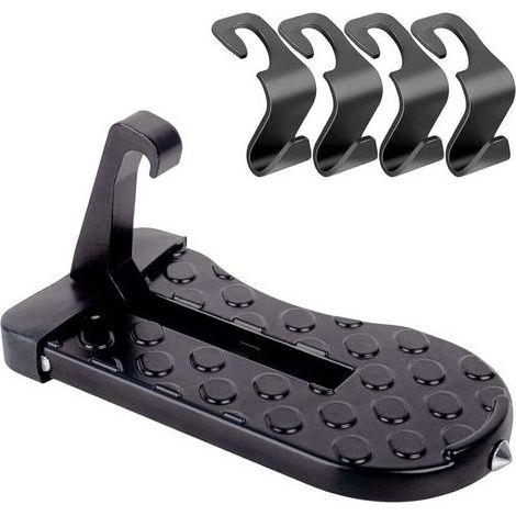 Pédale Porte Voiture Pliable, Pédale Crochet Porte, Alliage D'aluminium Marchepied Porte Toit Pliable, avec Marteau Sécurité, pour Voiture Camion Caravane SUV (Charge180 Kg) (1/5)