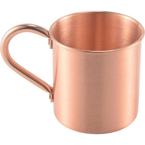 Mug Moscow Mule en cuivre pur, lisse et massif, sans revêtement intérieur, idéal pour cocktails, café, bière, lait et eau. (1/5)