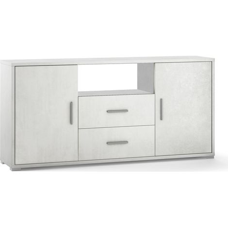 Mobile 2 Ante 2 Cassetti 174x84x41 cm Ossido Bianco (1/2)