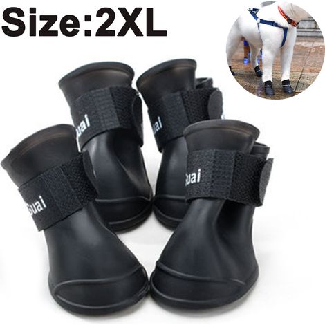4 Bottes de pluie pour chien, semelle antidérapante, protection silicone imperméable, accèssoire extérieur (1/5)