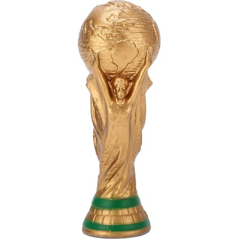 Coupe du monde de football décorative en PVC écologique 7 cm de hauteur, trophée de football mondial ornemental pour collection.