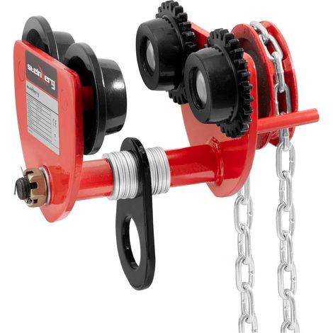 Charriot pour palan - 1 000 kg - Largeur de fer : 60-110 mm - Avec chaine atelier outils bricolage (1/5)