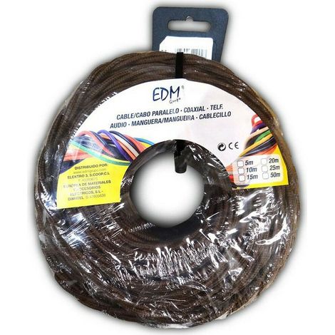 Câble électrique edm textile marron 3x1mm 5m (1/2)