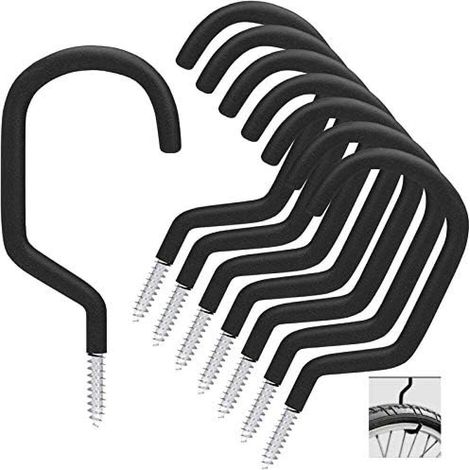 Crochet de vélo 8 pièces, support de vélo adapté à une utilisation polyvalente, , revêtement plastique pour support mural/plafond