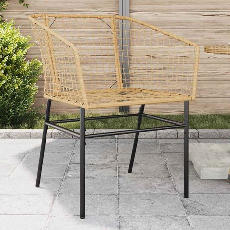 vidaXL Chaises de jardin lot de 2 marron résine tressée (1/5)