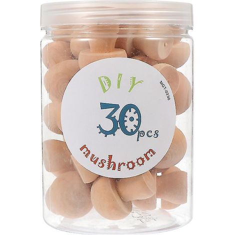 30 chevilles en bois en forme de champignon