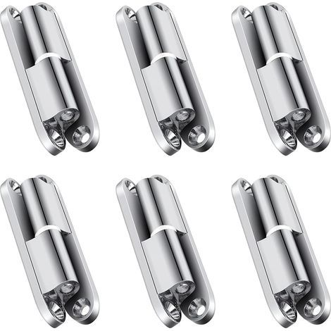 6-Piece Door Hinge Set, Removable Door Hinges, Silent Door Hinges, Heavy Duty Chrome Door Hinges with 6 White Washers for Doors, Windows, and Cabinets (1/5)