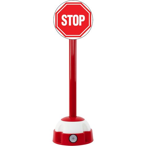 Poteau aluminium Rouge sur socle balise avec panneau - Stop - 2030281