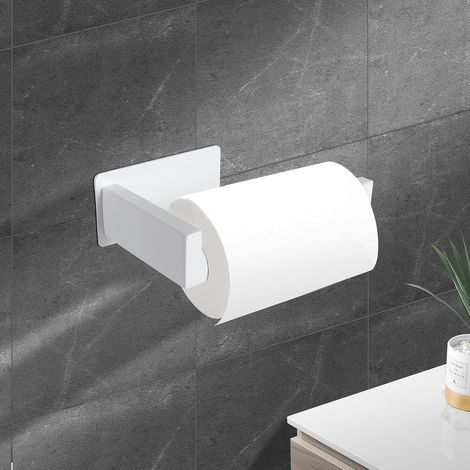 Porte Papier Toilette Mural Adhésif Acier Inoxydable Blanc pour Salle de Bain et Cuisine Sans Percage Range Papier WC Pratique-AUTRES (1/4)