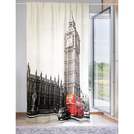 TENDA LONDRA inglese BUS cm.160X240 confezionata MADE in ITALY misto lino (1/5)