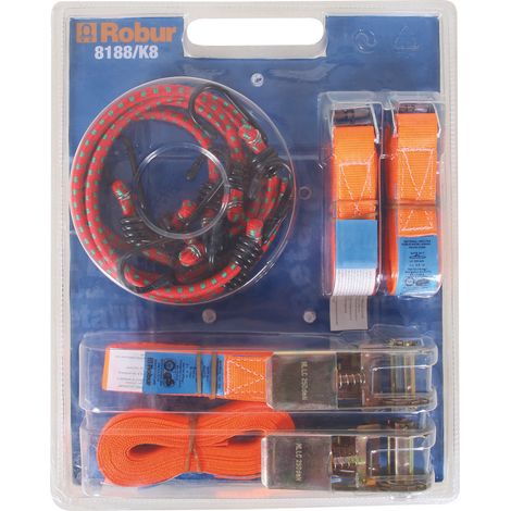 KIT SYSTÈME DE FIXATION 8 PIÈCES POUR BANDES DE SERRAGE ET CORDES ÉLASTIQUE -8188/K8 (1/2)