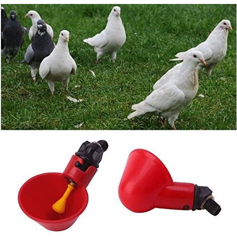 10 Pieces Automatic Poultry Drinking Cups Poultry Water Bird Feeder Automatic Plastic Drinker for Chicken Hen House Chicken Coop Feeding Arch