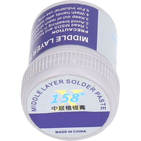 Pâte à braser à l'étain basse température, forte adhérence, pour réparation BGA. Utiliser une pâte à flux 158 °C. (1/5)