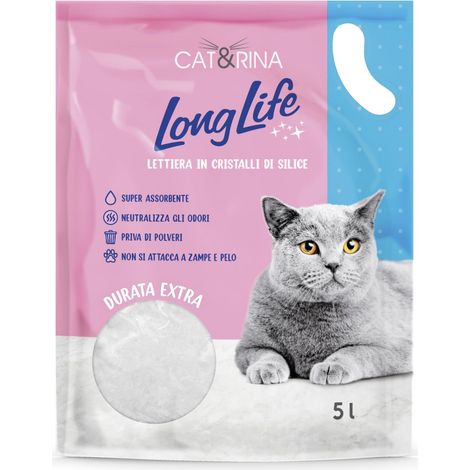 Litière pour Chat Long Life Super Absorbent de Silice. sans poussière et sans Danger jusqu'à 30 Jours d'utilisation. sans Odeur, Classique. Paquet de 5 litres (1/3)