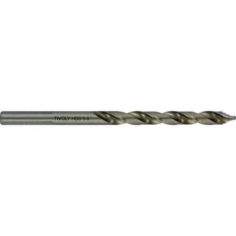 Tivoly • 5 Forets métaux TSP Ø: 5.5 / L: 93 / HSS taillé meulé -DIN338 -h8 -Affûtage Smart Point (Boite brochable)