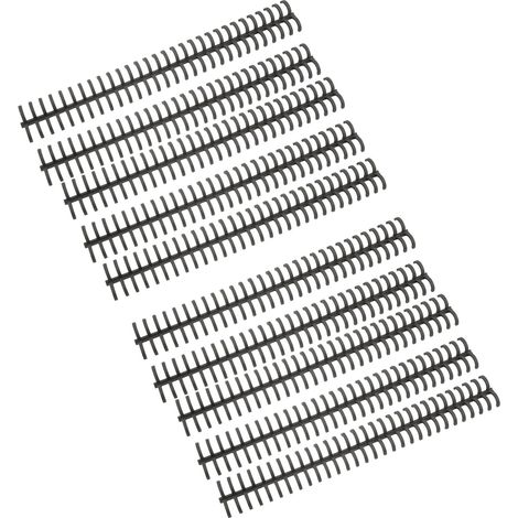 Lot de 10 spirales de reliure à 30 trous, en plastique noir, pour feuilles mobiles, diamètre 1/2 pouce. (1/5)