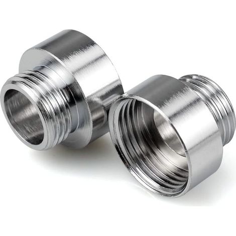 Adaptateur de robinet chromé 3/4" vers 1/2" – Réduction mamelon – Laiton robuste pour installations d'eau – 2 unités (1/3)