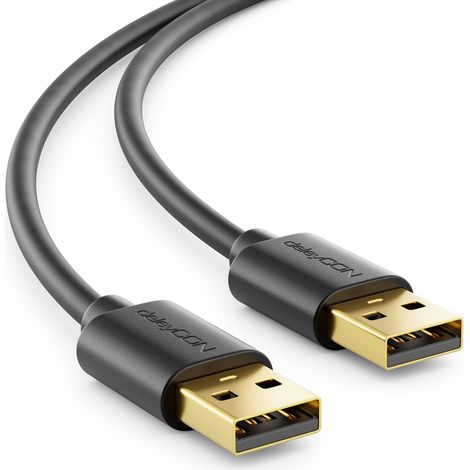 1m Câble USB 2.0 A-Mâle vers A-Mâle - Câble de Données Haute Vitesse - Transmission Rapide et Sécurisée - Contacts USB Précis et Stables - Rétrocompatible, Noir (1/5)