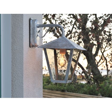 Hängende Wandleuchte BENU, E27, galvanisierter Stahl, Höhe 43 cm (1/4)