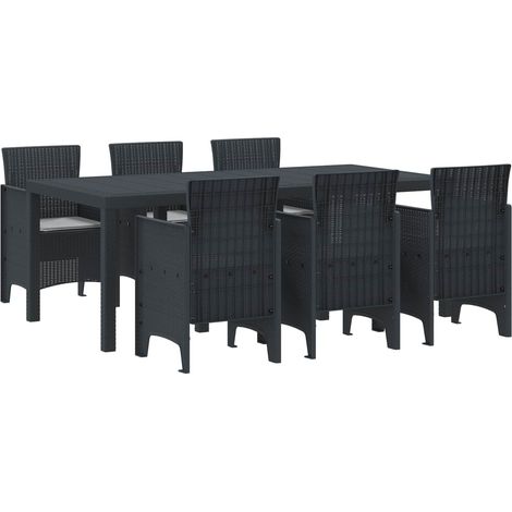 Garten Essgruppe 7 pcs Anthrazit Polypropylen