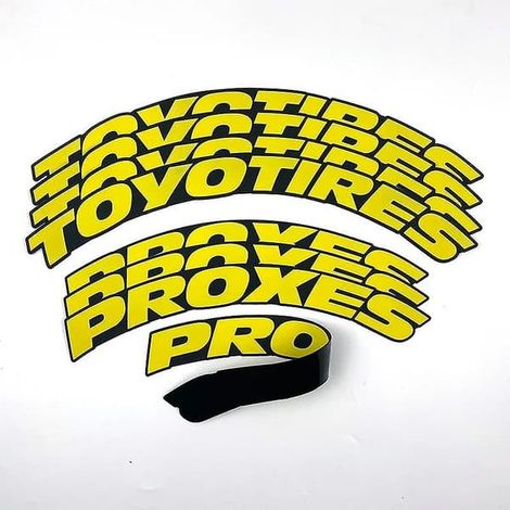 Autocollants pour pneus de voiture TOYO TIRES, lettres décoratives 3D imperméables en caoutchouc, pour pneus de course du même type, jaunes.