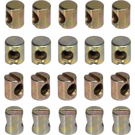 [NUNCA USADO] Paquete de 20 tuercas ranuradas M6 para muebles, sillas, camas, cunas (1/4)