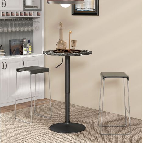 table repas ronde re9glable 60 cm bois noir compact OKMYHOME (1/3)