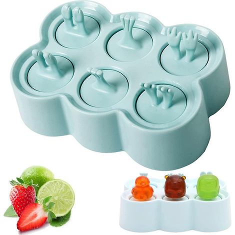 Moules à glace, moules à glace pour enfants, moules à glace en silicone avec bâtonnets, mini moules à glace à faire soi-même, moules à crème glacée - sans BPA (1/5)
