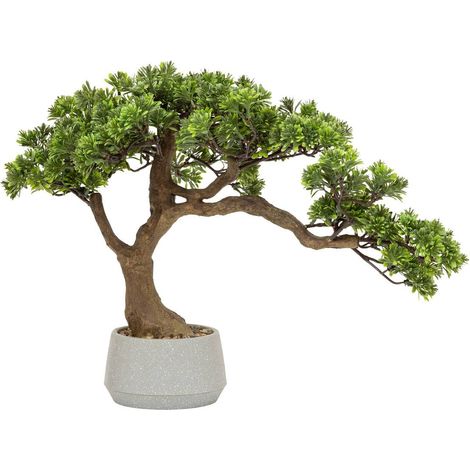 Bonsai artificiale polin in vaso di ceramica verde h45cm - Atmosphera créateur d'intérieur