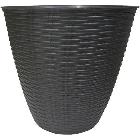 Cache-pot - PAGLIA - D 14 x H 13 cm - Anthracite - Livraison gratuite