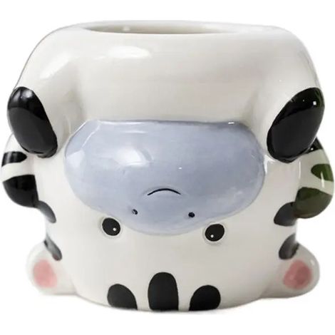 Pots de fleurs cylindriques en céramique de 4,13 pouces avec soucoupe (1/5)