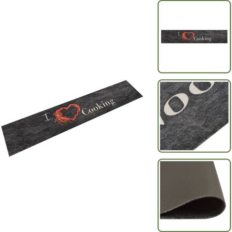 Tappeto da cucina velluto - vidaXL Tappeto da Cucina Lavabile Nero Cucinare 60x300 cm Velluto -
