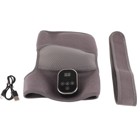 Genouillères Chauffantes 3 Niveaux Vibrations Rechargeables Massage Genou Épaule Coude Fatigue Gris (1/5)