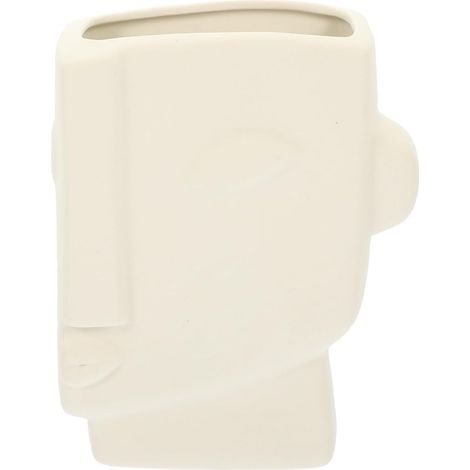 Vase Forme Visage Abstrait Blanc en Céramique Décoratif Chic Pratique et Élégant pour Porte-Fleurs Séchées pour Décoration Maison ou Balcon (1/5)