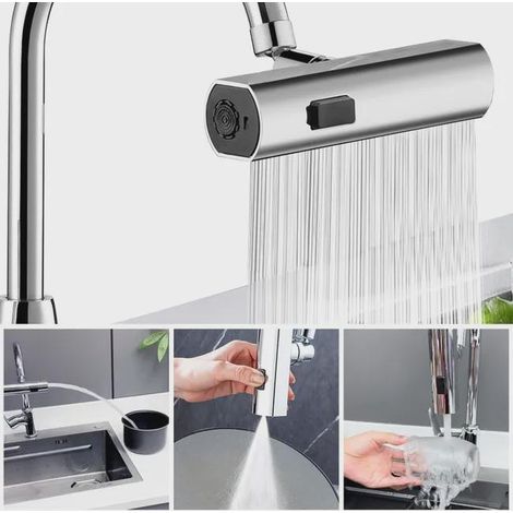 Robinet De Cuisine Cascade D'évier CuisinePivotant À Degrés Fonctions Pression 360 3 (1/4)