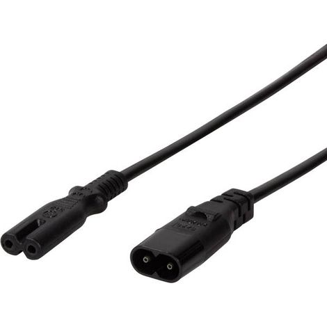 Cavo di prolunga di alimentazione LogiLink da IEC C8 a IEC C7, 2 m, nero, universale.