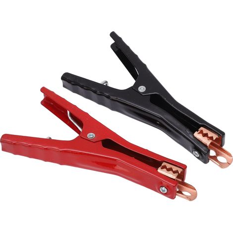 Pince de test batterie 400A noir rouge, paire de 2 pinces booster en alliage d'aluminium pour bateaux, camping-cars et quads. (1/5)