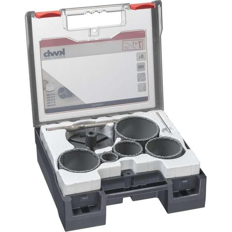 kwb Profi Lochsägenset für Fliesenleger (8-teilig, HM-bestreut, Präzisionsrohr, hochtemperaturgelötet)