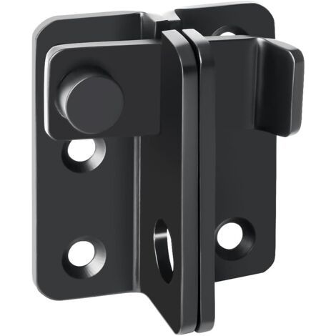 Verrou Porte Exterieur Loquet Porte Interieure, Verrou Portail Coulissante Serrure Volet à Bascule Boulon pour Fenêtre, Placard et Jardin, Noir Mat en Acier Inoxydable, Moyen, EMS3005-B (1/5)