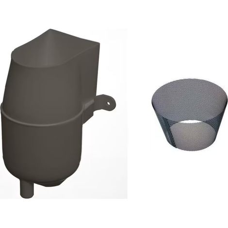 Gutter Mate Diverter & Filter in Grey & Fine Mesh Insert Bundle