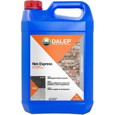 Dalep – Nettoyant rapide 5L – Élimine salissures et micro-organismes – Prêt à l'emploi pour façades, toitures, terrasses – Rendement 25 à 35 m²