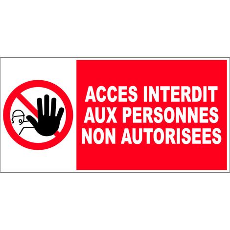 Marquage au sol adhésif pour extérieur 480X240 - Acces interdit aux personnes non autorisées - 8006259 (1/5)