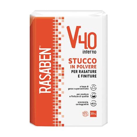 STUCCO POLVERE INTERNO V40 K2 RASABEN  KG 20