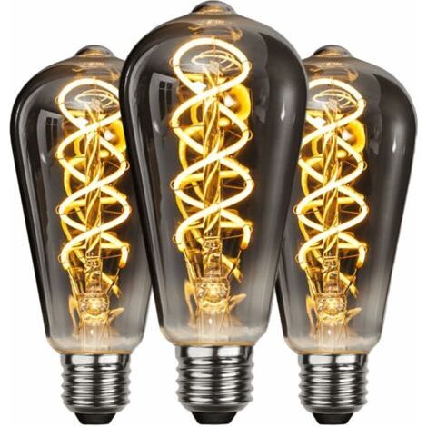 Ampoule LED E27 Vintage, Économie d'énergie, de Style Industriel, Ampoule E27 Lampe Décorative Rétro Antique, 4W pour Chambre Restaurant Café Bar Bistro, Filament Jaune, 3 Pièces
